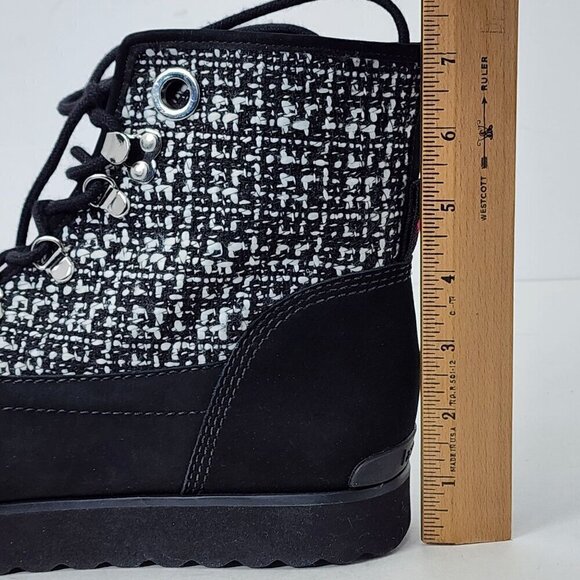 Larroude Vail Boot In Black Tweed and Suede, Women's 8.5 - Picture 8 of 11